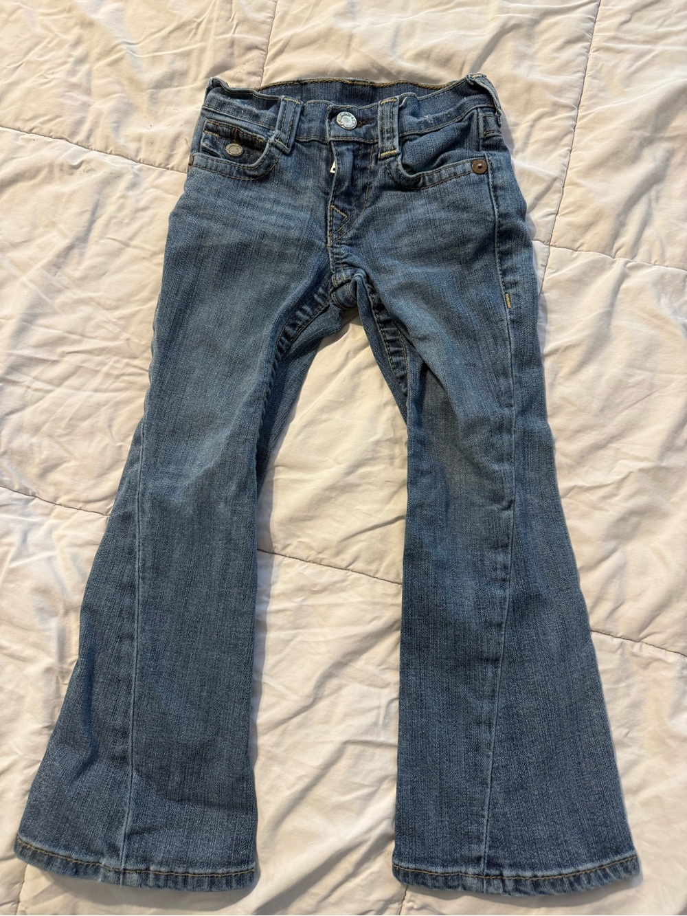 True Religion Girls Flare Jeans in Medium Blue Wash